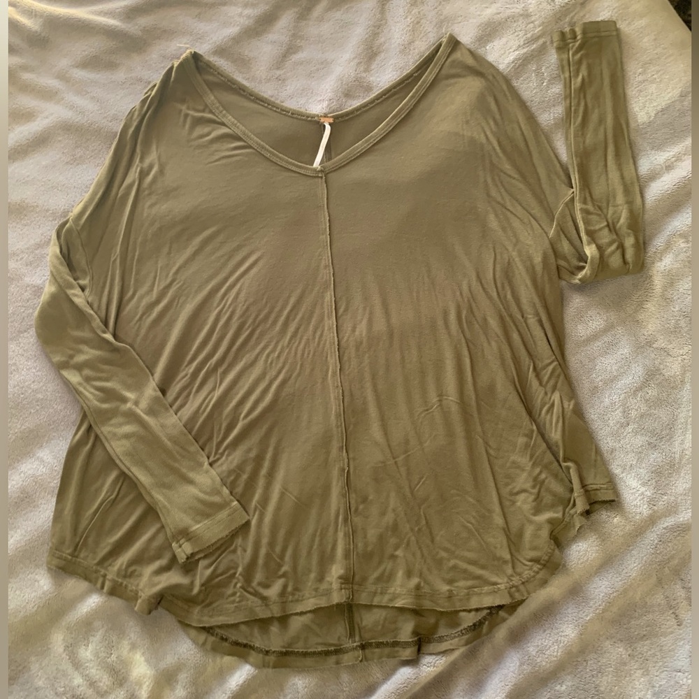 Free People Boho Long Sleeve Top Shirt XS Oversized